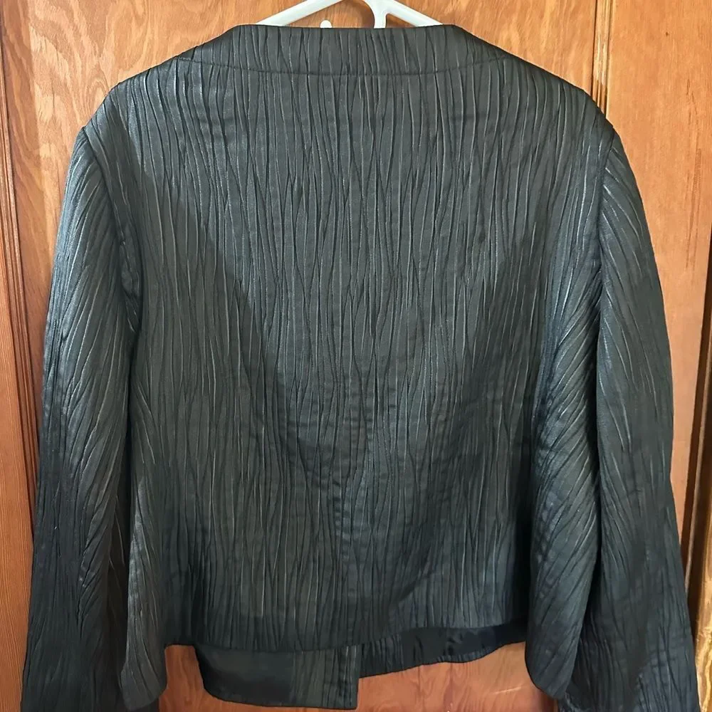 Lafayette 148 NY Textured Black Jacket Blazer Women’s Size 18 Career Evening - Picture 4 of 4